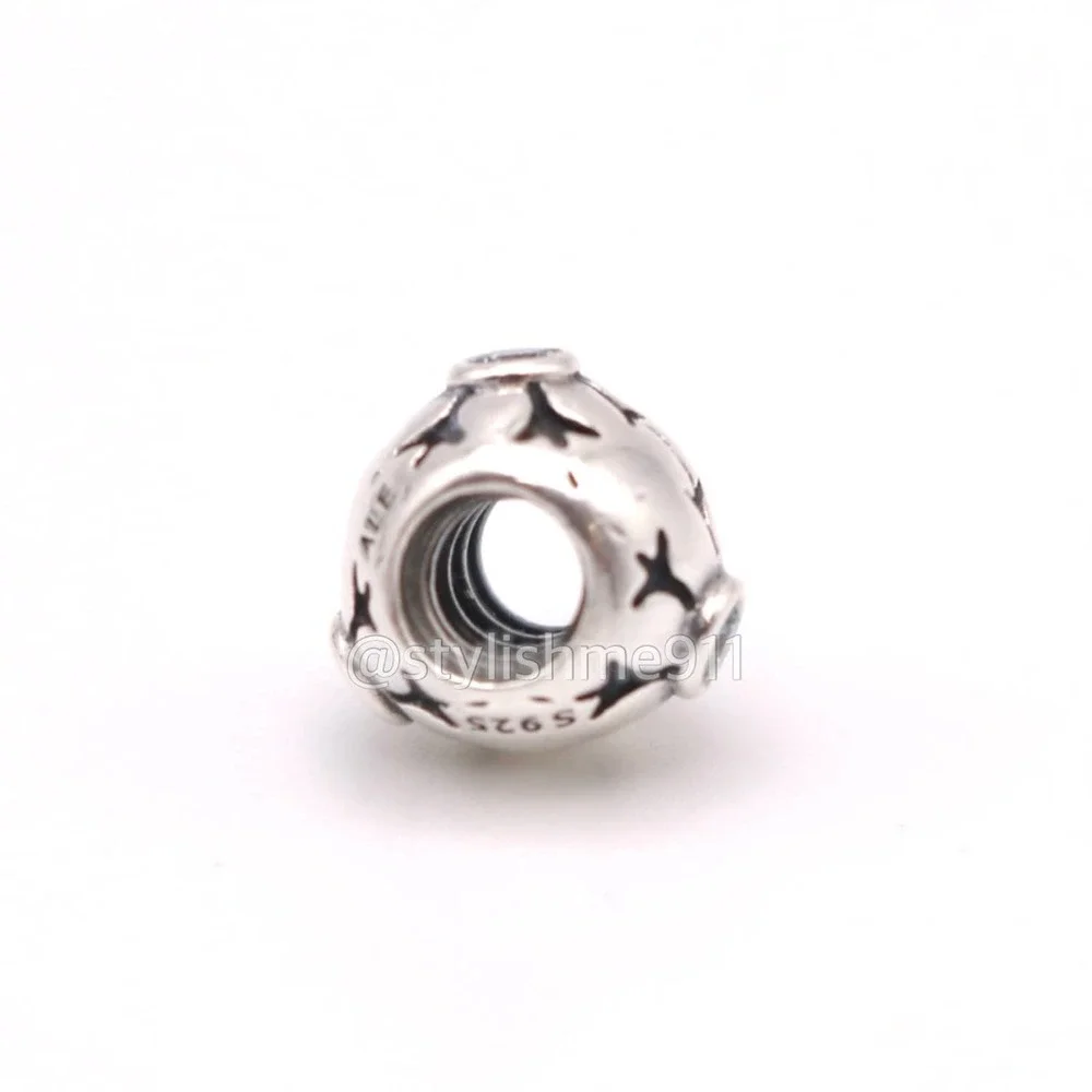 Authentic PANDORA Sterling Silver Crystalized Snowflake Blue CZ Charm - Picture 6 of 10